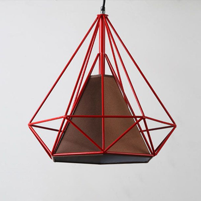 Diamond Frame Hanging Light - Simplicity Design - Iron Pendant Fixture for Restaurants