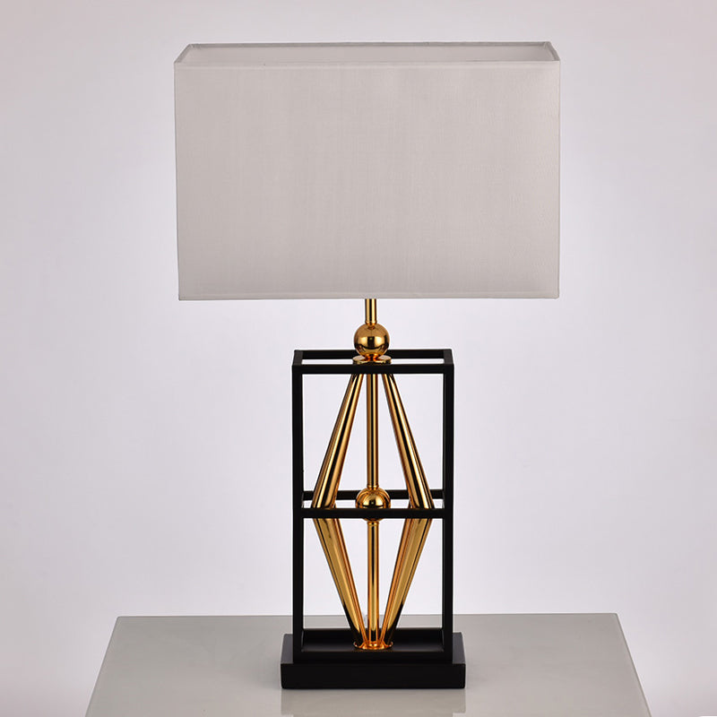 Classical White Desk Lamp With Fabric Shade - Perfect Bedroom Table Light