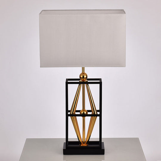 Classical White Desk Lamp With Fabric Shade - Perfect Bedroom Table Light