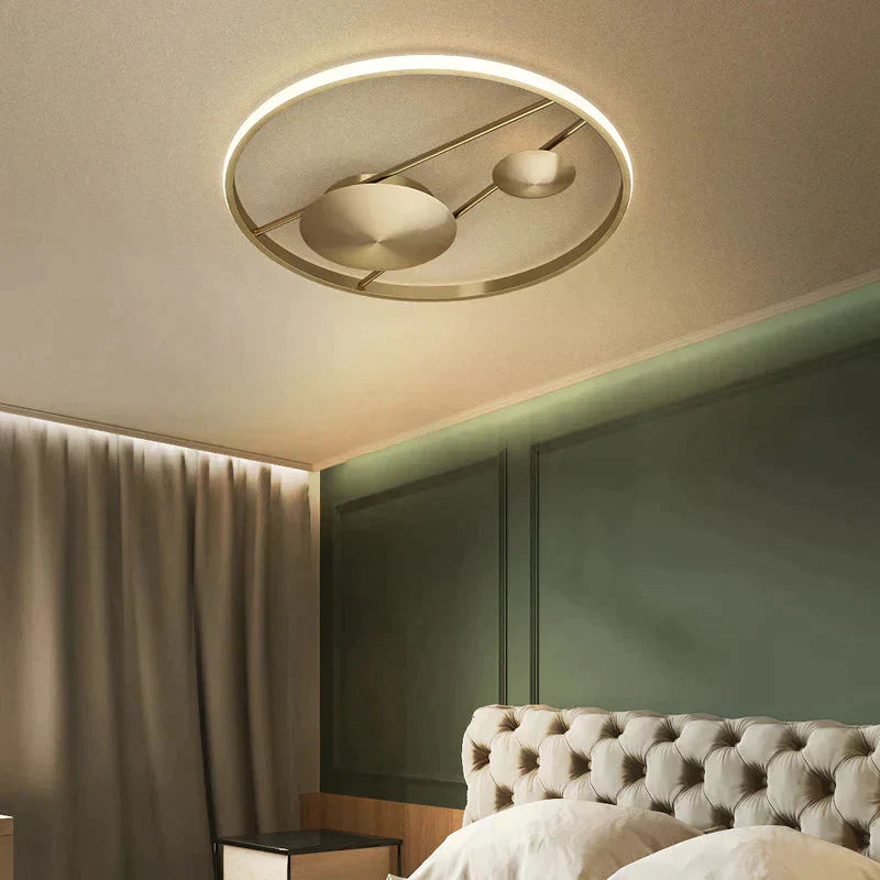 Nordic Luxury Bedroom Living Room Copper Ceiling Lamp