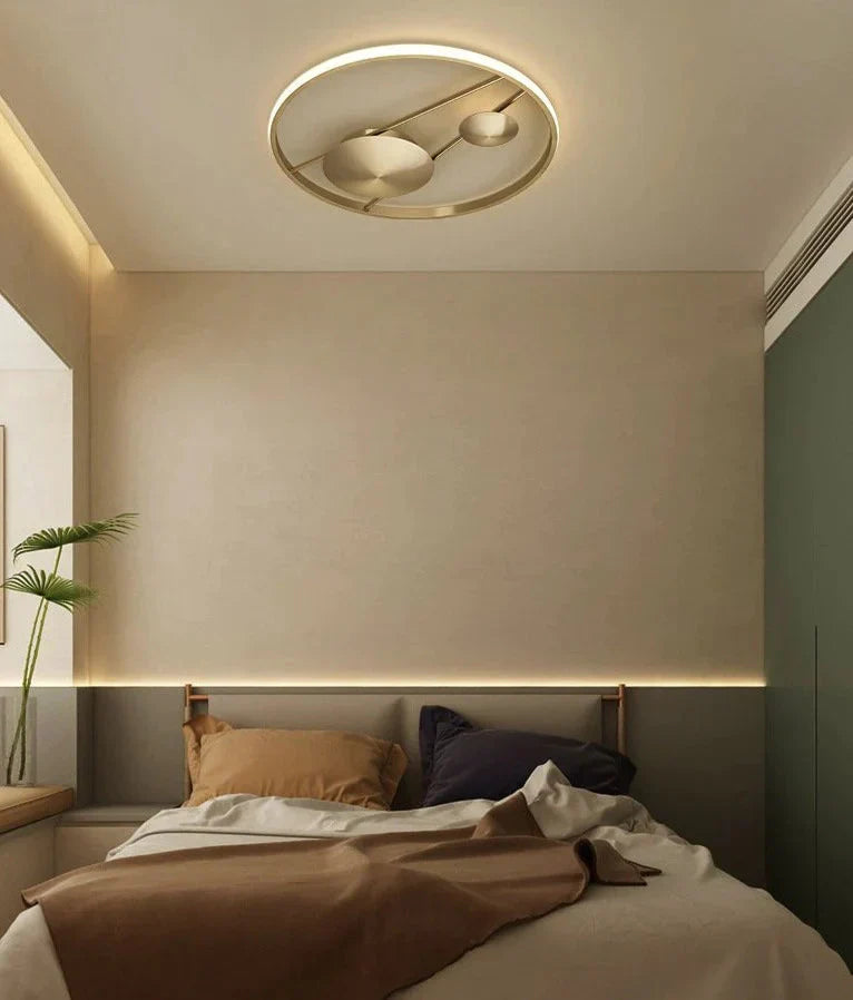 Nordic Luxury Bedroom Living Room Copper Ceiling Lamp