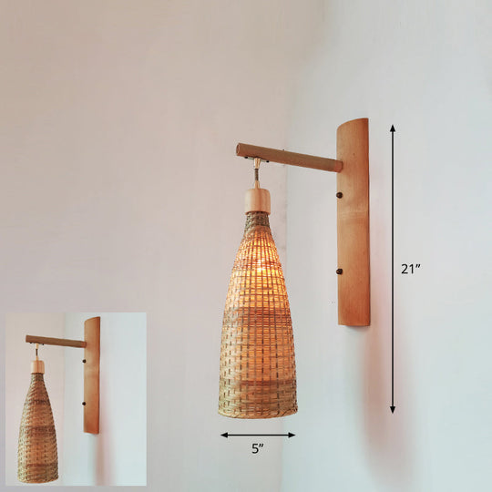 Modern Handmade Bamboo Wall Light For Corridor Wood / P