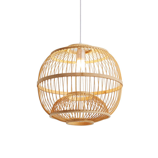 Simplicity Bamboo Globe Pendant Light Fixture For Restaurants