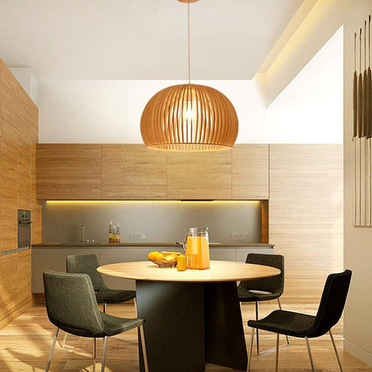 Modern Wood Geometric Pendant Light for Restaurant Ceilings