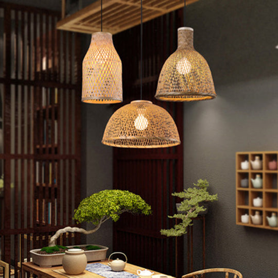 Bamboo Pendant Ceiling Light For Minimalist Restaurants