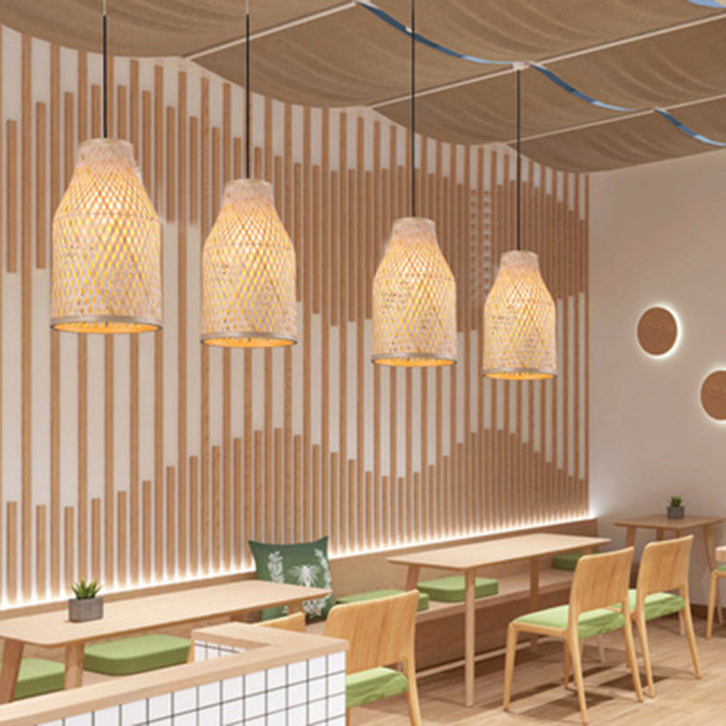 Bamboo Pendant Ceiling Light For Minimalist Restaurants