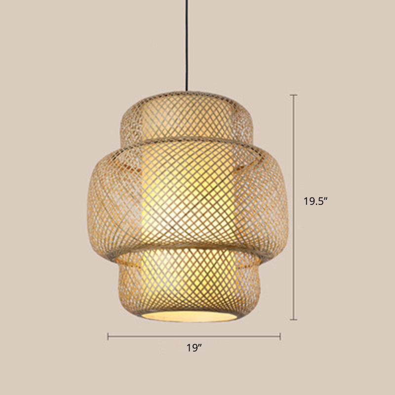 Bamboo Pendant Ceiling Light For Minimalist Restaurants