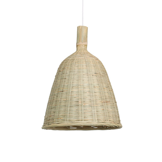 Bamboo Funnel Tea Room Pendant Light - Wood Simplicity Fixture