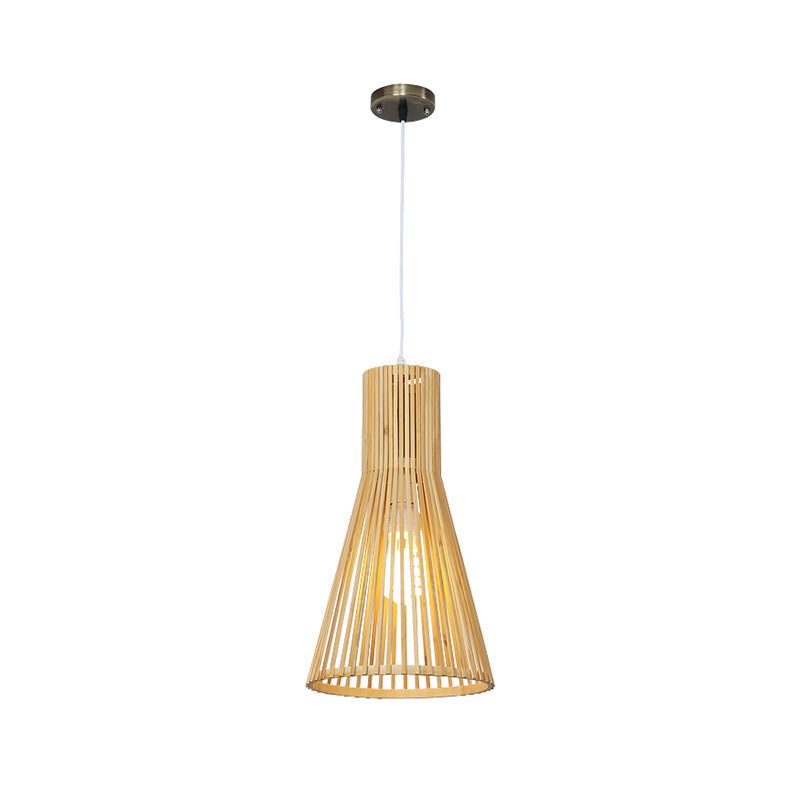 Bamboo Horn-Shaped Asian Ceiling Light - Tea Room 1Bulb Lighting