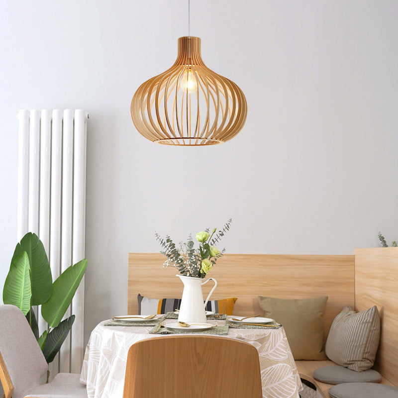 Handcrafted Rustic Wood Suspension Pendant Light - Simplicity Meets Style