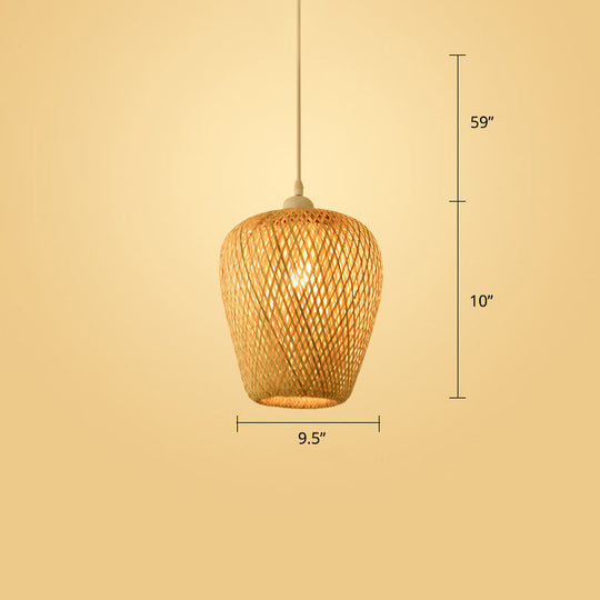 Handwoven Rattan Ceiling Pendant Light - Modern Style For Restaurants (Single)