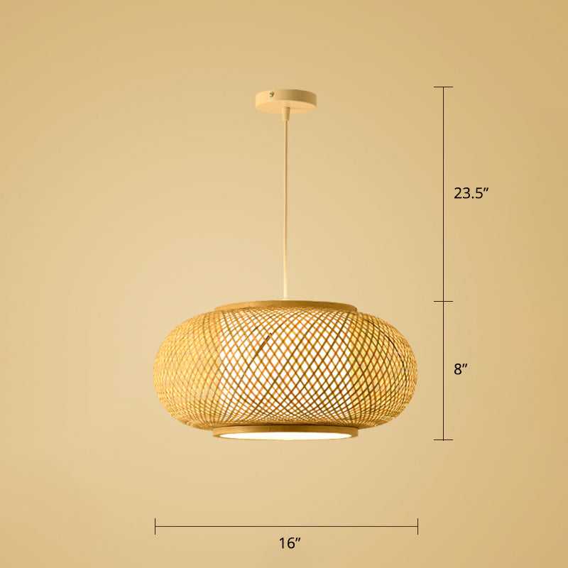 Handwoven Rattan Ceiling Pendant Light - Modern Style For Restaurants (Single)