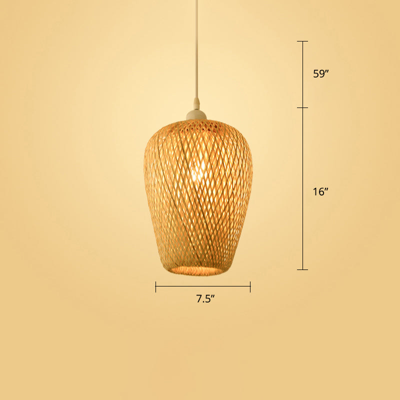 Handwoven Rattan Ceiling Pendant Light - Modern Style For Restaurants (Single)