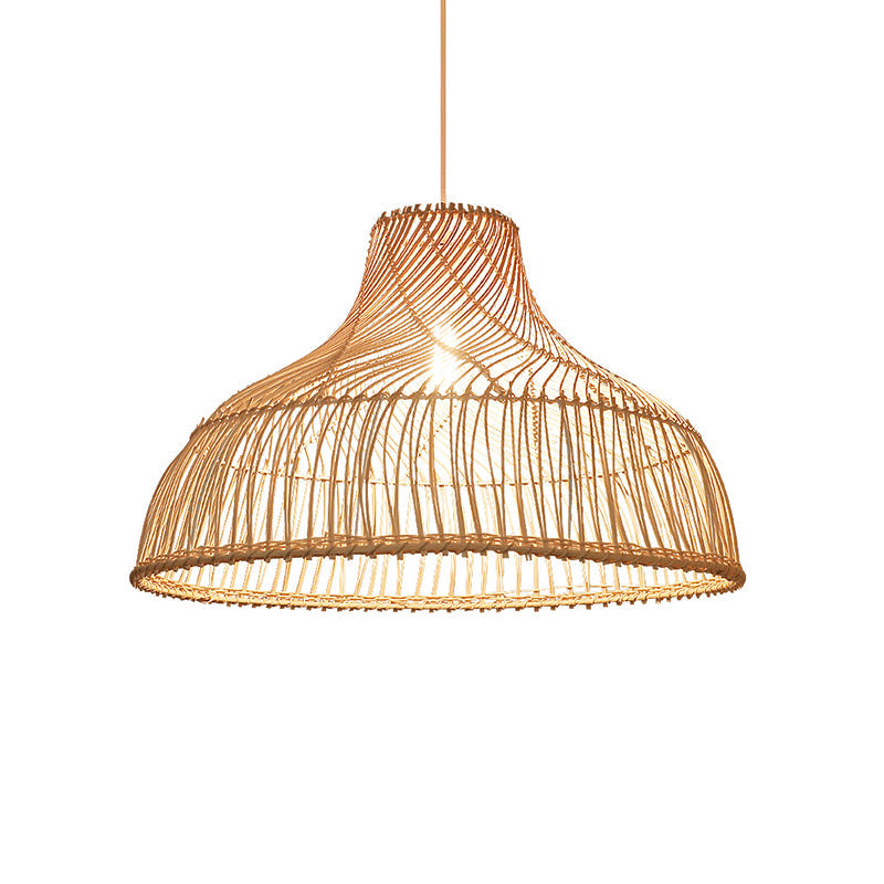 Simplicity 1-Light Rattan Suspension Pendant Light - Perfect for Tea Room