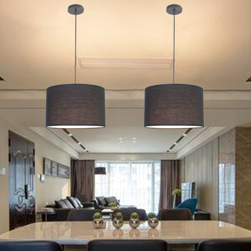 Minimalist Drum Suspension Single-Bulb Pendant Light Fixture Perfect For Restaurants