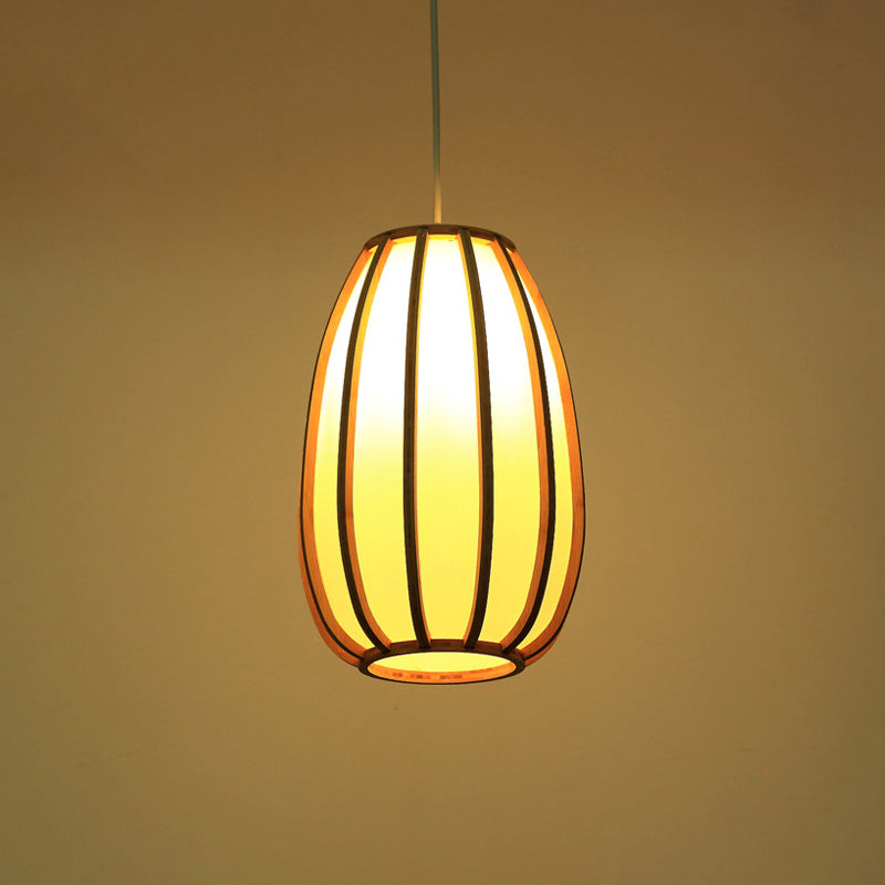 South-East Asia Bamboo Barrel Ceiling Pendant Light For Restaurants