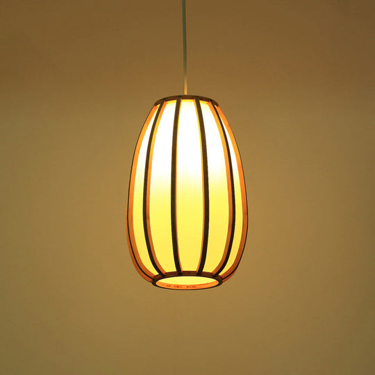 South-East Asia Bamboo Barrel Ceiling Pendant Light For Restaurants