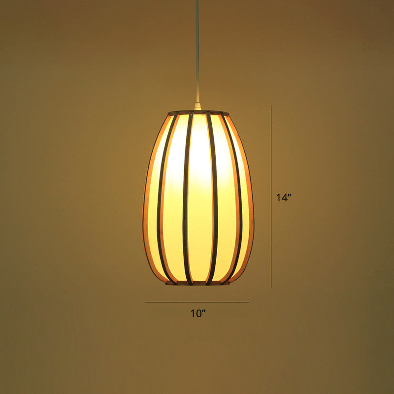 South-East Asia Bamboo Barrel Ceiling Pendant Light For Restaurants