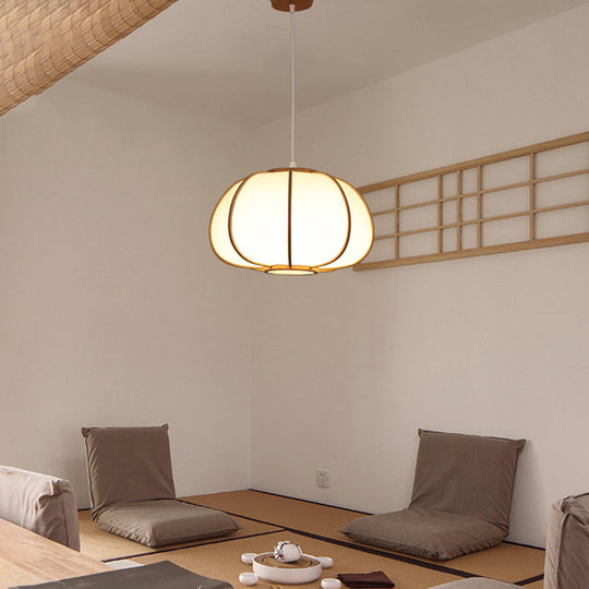 Handwoven Bamboo Pendant Light: Modern Single-Bulb Wood Fixture