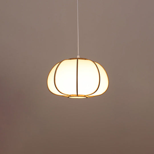 Handwoven Bamboo Pendant Light: Modern Single-Bulb Wood Fixture