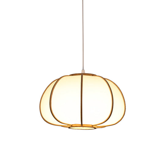 Handwoven Bamboo Pendant Light: Modern Single-Bulb Wood Fixture