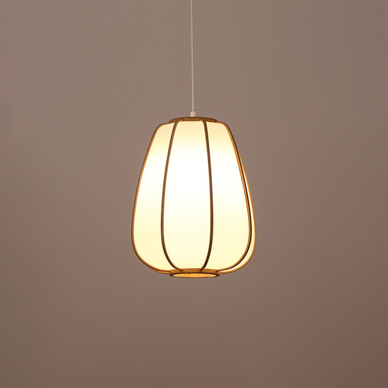 Handwoven Bamboo Pendant Light: Modern Single-Bulb Wood Fixture