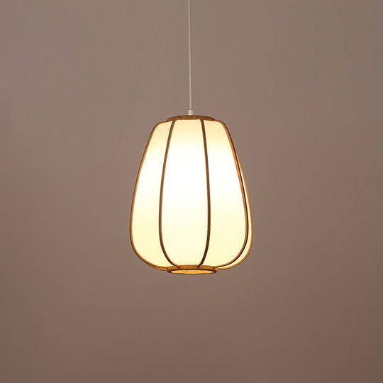 Handwoven Bamboo Pendant Light: Modern Single-Bulb Wood Fixture