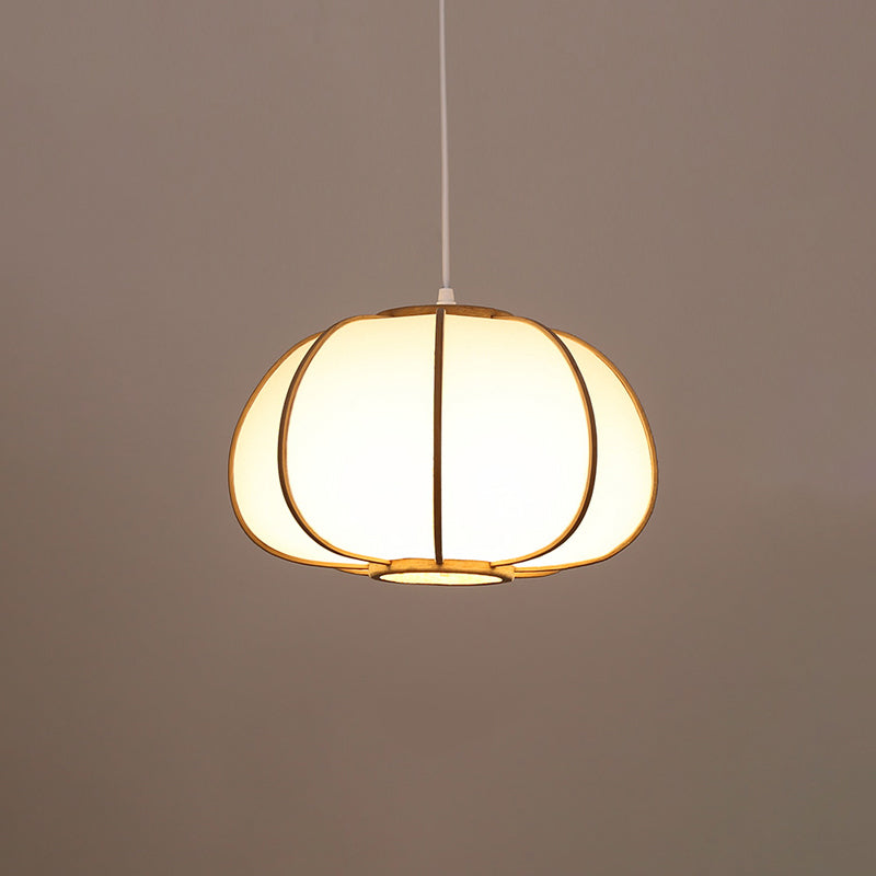 Handwoven Bamboo Pendant Light: Modern Single-Bulb Wood Fixture