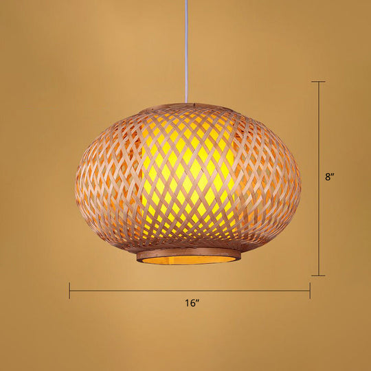 Simplicity 1-Light Bamboo Suspension Pendant: Handcrafted Wood Lighting Fixture For Restaurants