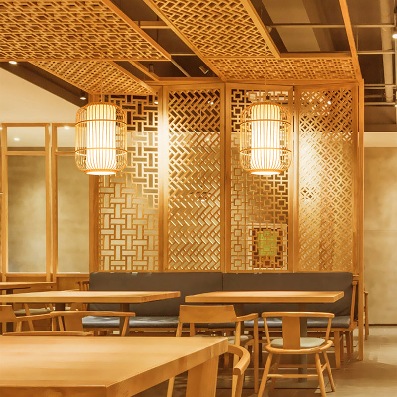 Bamboo Birdcage Pendant Light - Minimalist Design For Restaurants And Ceilings