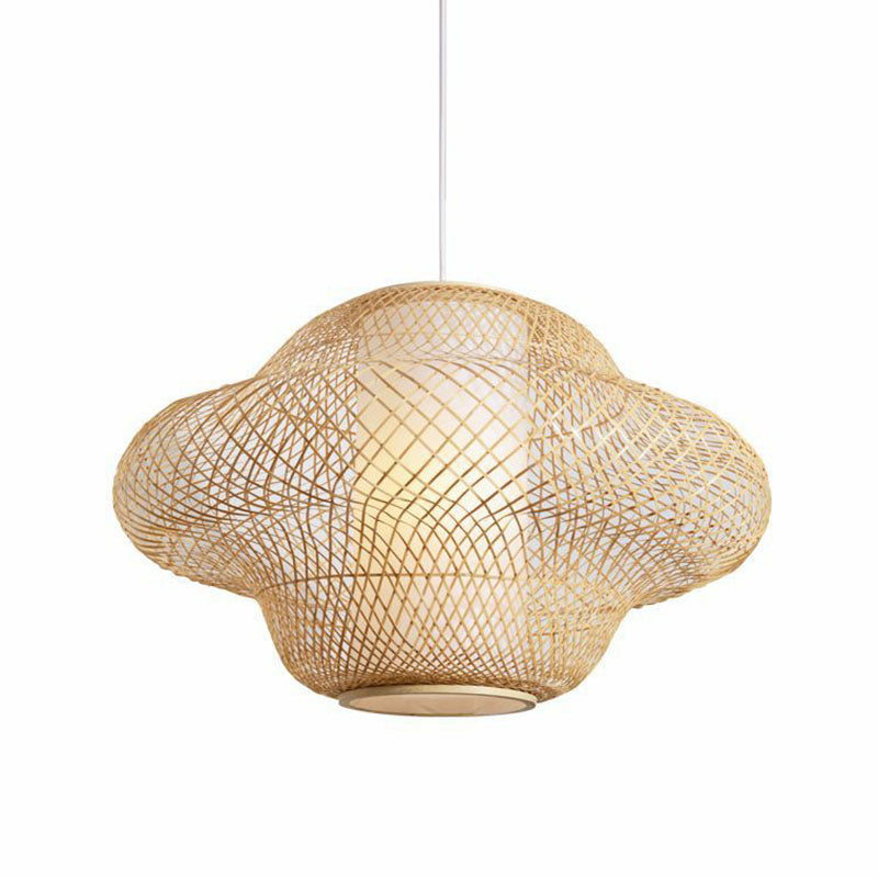 Modern Asian Handwoven Bamboo Pendant Light For Restaurant Ceiling