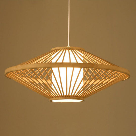 Handmade Bamboo Pendant Light - Modern Single Style For Restaurant Ceiling