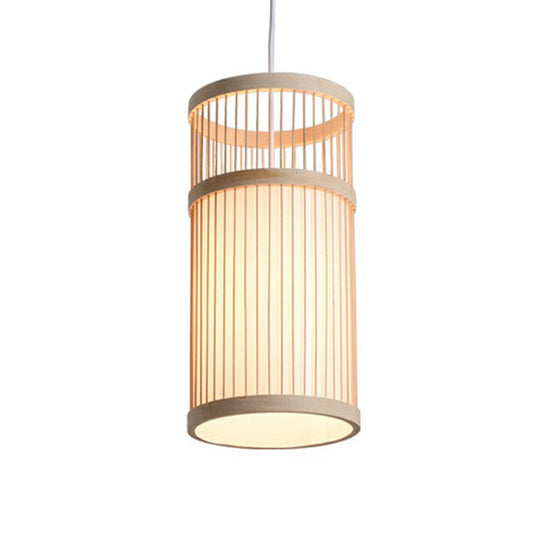 Handmade Bamboo Pendant Light - Modern Single Style For Restaurant Ceiling