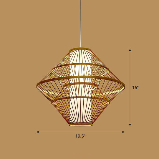 Handmade Bamboo Pendant Light - Modern Single Style For Restaurant Ceiling