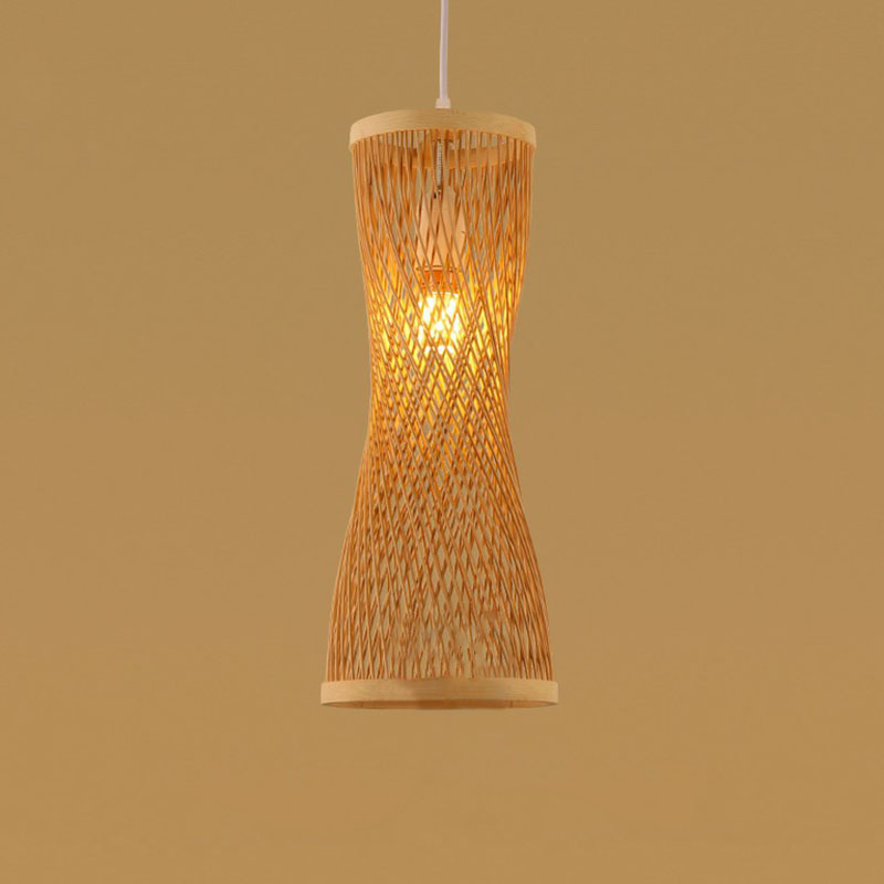 Handmade Bamboo Pendant Light - Modern Single Style For Restaurant Ceiling Wood / O