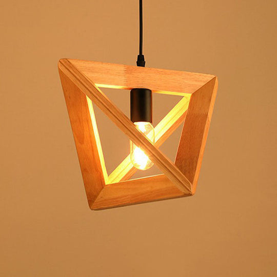 Japanese Wood Single-Bulb Pendant Ceiling Light - Stylish Shade & Ideal For Restaurants