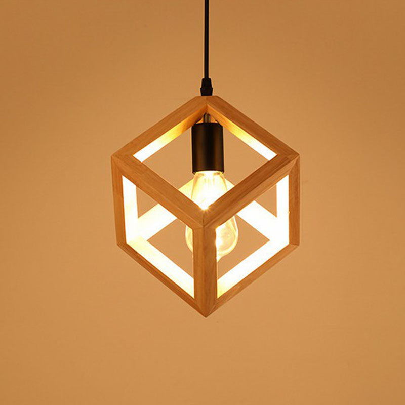 Japanese Wood Single-Bulb Pendant Ceiling Light - Stylish Shade & Ideal For Restaurants