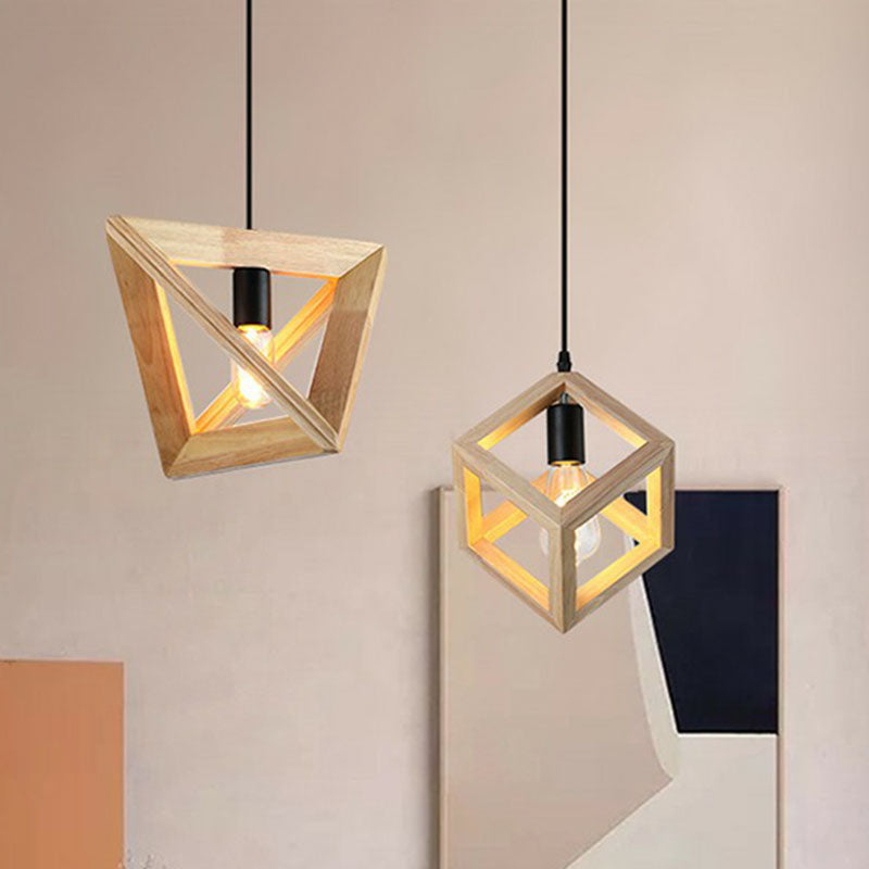 Japanese Wood Single-Bulb Pendant Ceiling Light - Stylish Shade & Ideal For Restaurants