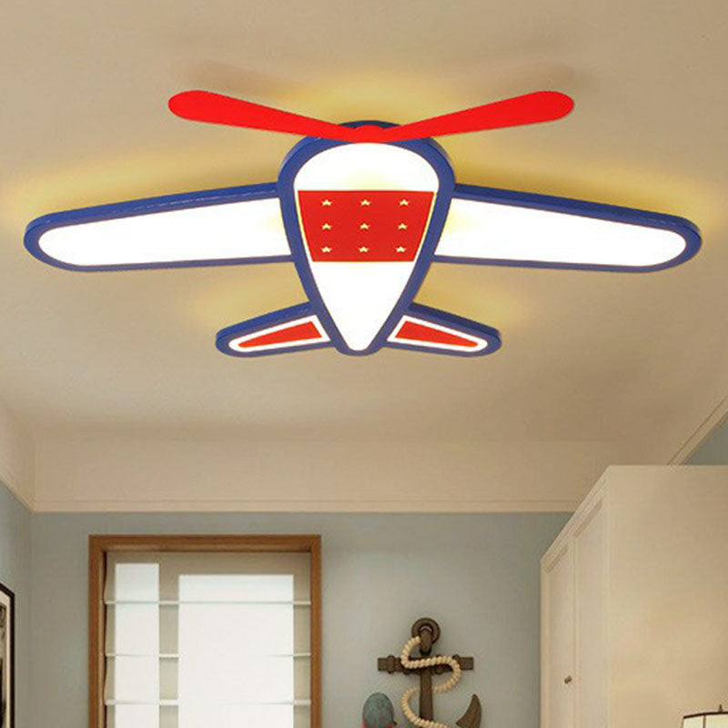 Red LED Flush Mount Ceiling Light for Kids' Bedroom - Acrylic Fixture