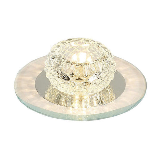 Contemporary Crystal LED Flush Mount Ceiling Light - Bud Flush Fixture in Clear