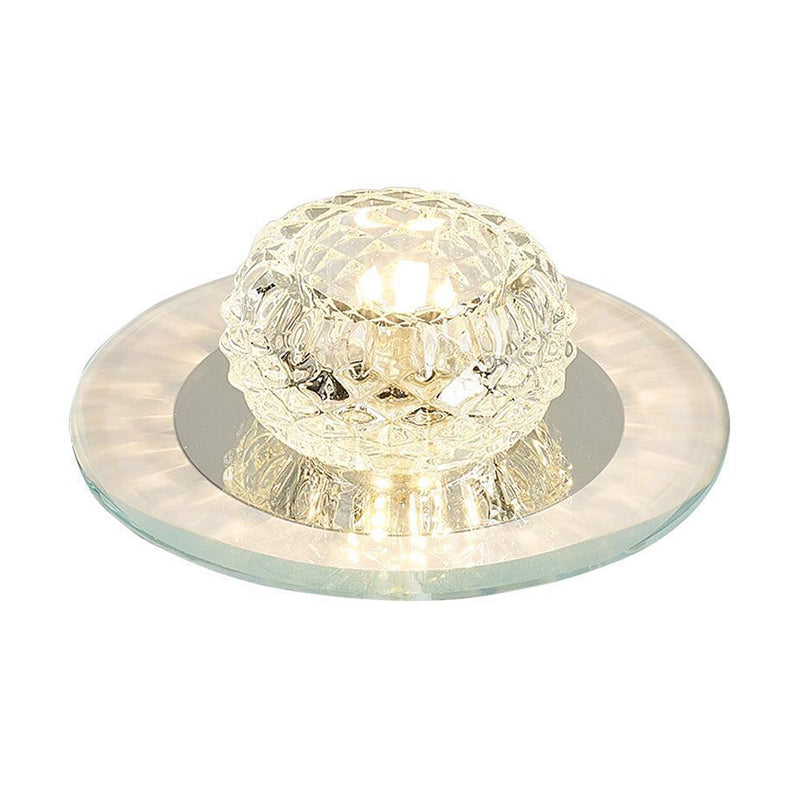 Contemporary Crystal Led Flush Mount Ceiling Light - Bud Fixture In Clear