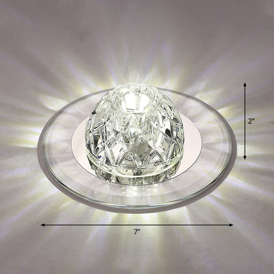 Modern LED Crystal Flush Mount Ceiling Light for Entryways