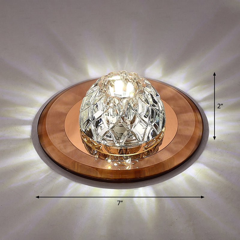 Modern LED Crystal Flush Mount Ceiling Light for Entryways