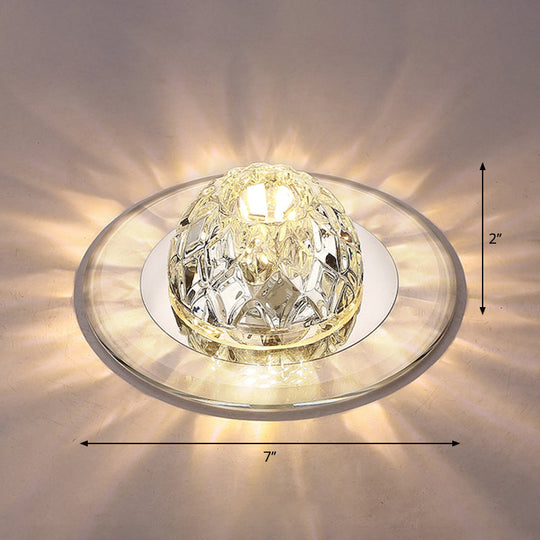 Modern LED Crystal Flush Mount Ceiling Light for Entryways