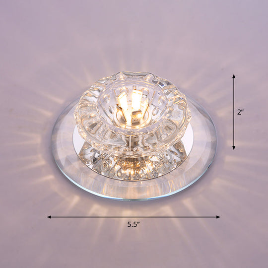 Contemporary Crystal LED Flush Mount Ceiling Light: Floral Flush Entryway Lighting