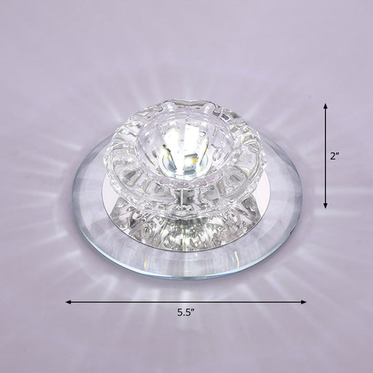 Contemporary Crystal LED Flush Mount Ceiling Light: Floral Flush Entryway Lighting