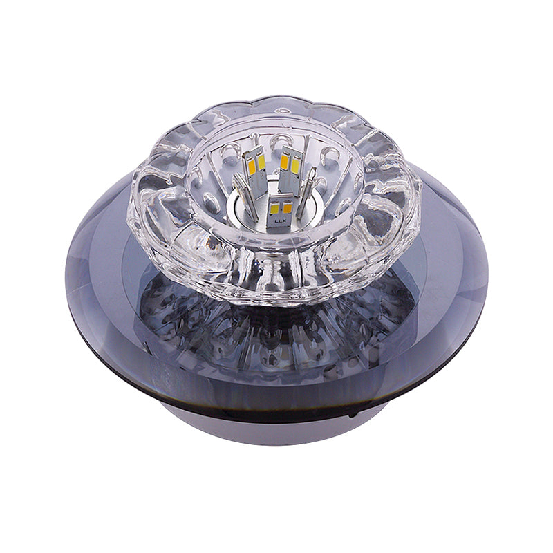 Contemporary Crystal Led Flush Mount Ceiling Light: Floral Entryway Lighting