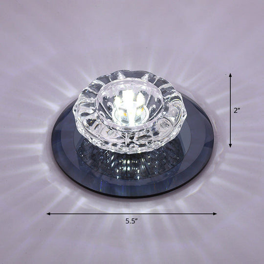 Contemporary Crystal LED Flush Mount Ceiling Light: Floral Flush Entryway Lighting