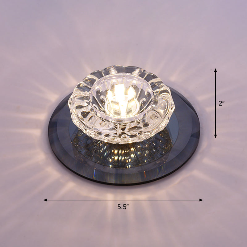 Contemporary Crystal LED Flush Mount Ceiling Light: Floral Flush Entryway Lighting