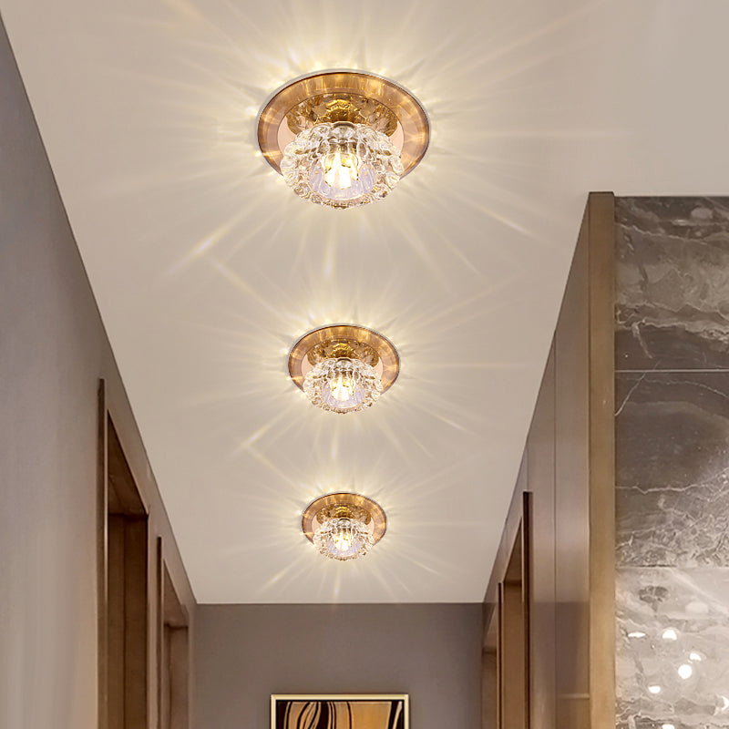 Crystal Simplicity LED Flush Mount Ceiling Light with Flower Corridor Design